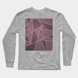 Purple Art Deco Pattern Long Sleeve T-Shirt